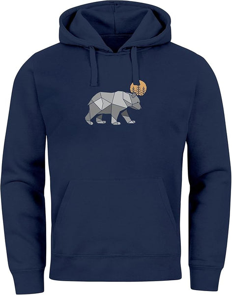 Neverless kapucnis pulóver medve motívummal (Extra méretben is)