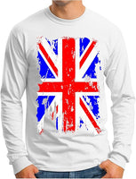 OM3 hosszúujjú póló Nagy-Britannia vintage zászló mintával
