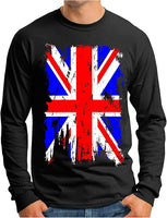 OM3 hosszúujjú póló Nagy-Britannia vintage zászló mintával