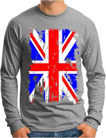 OM3 hosszúujjú póló Nagy-Britannia vintage zászló mintával